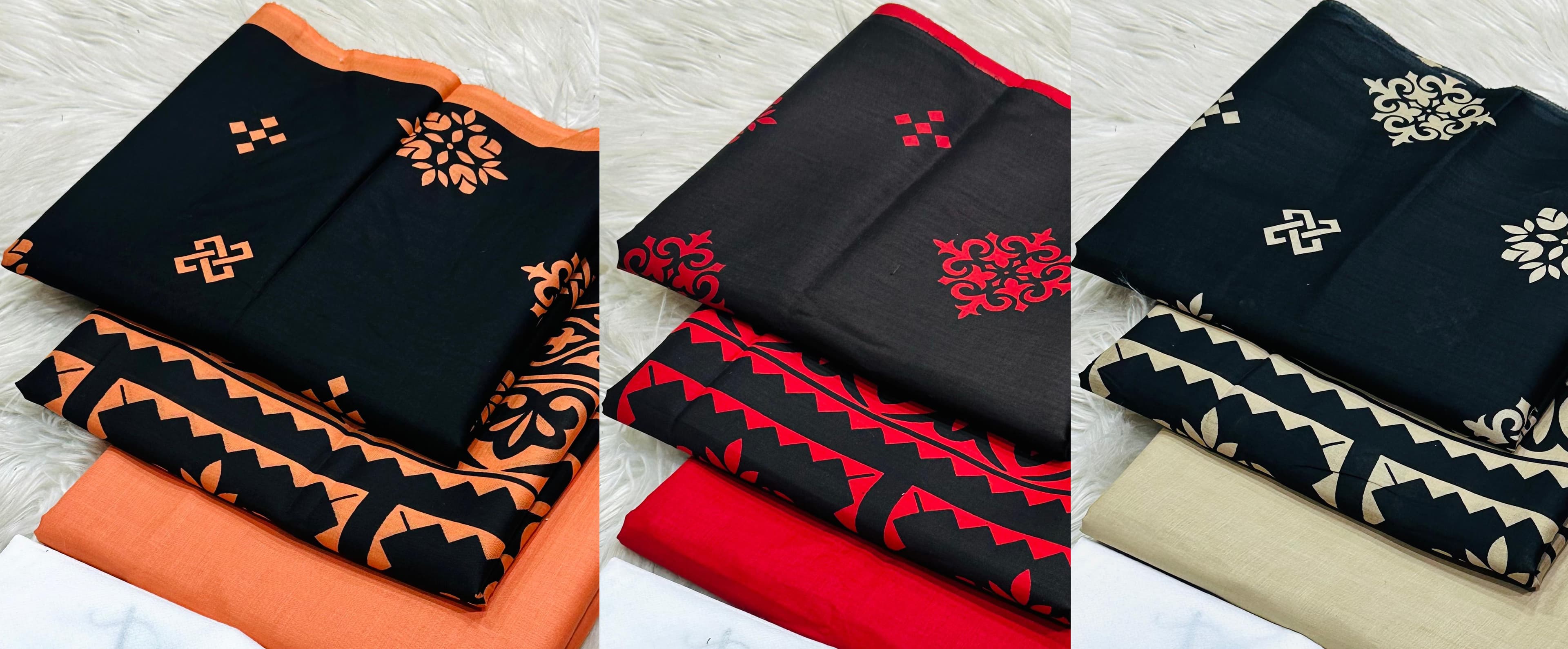 Geometric Print Lawn 3PC - AlMaida