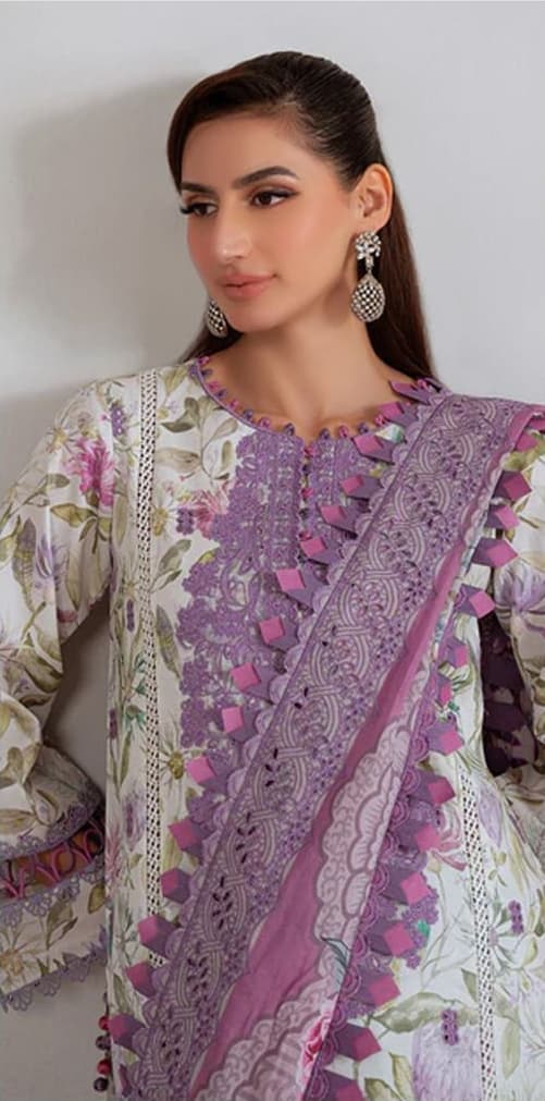 Digital Print Airjet Slub Lawn 3PC - Jade