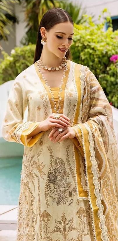 Digital Print Airjet Slub Lawn 3PC - Jade