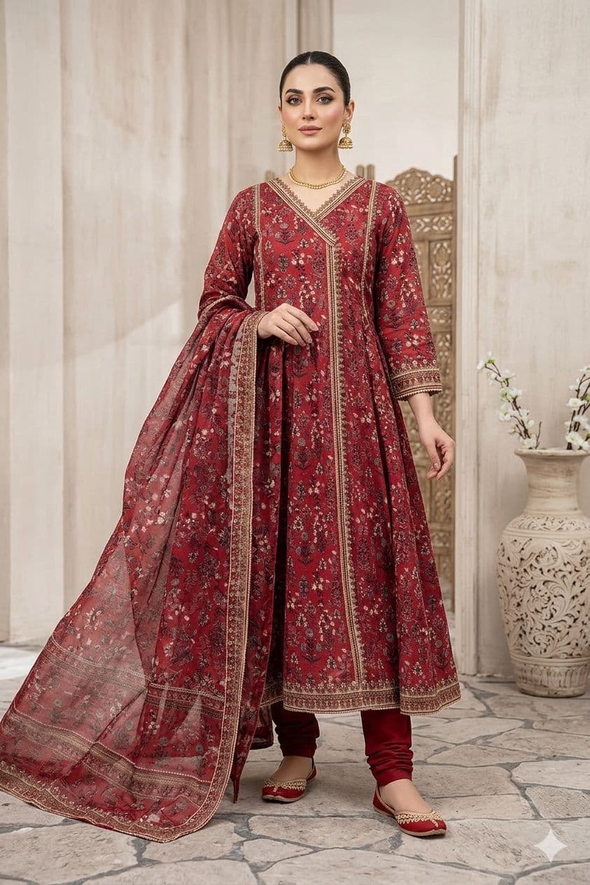 Floral Printed Lawn 3PC