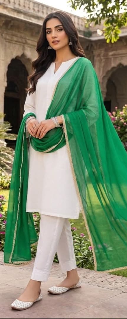 Azadi Collection 3-Piece Plain Lawn Suit - GullAhmed