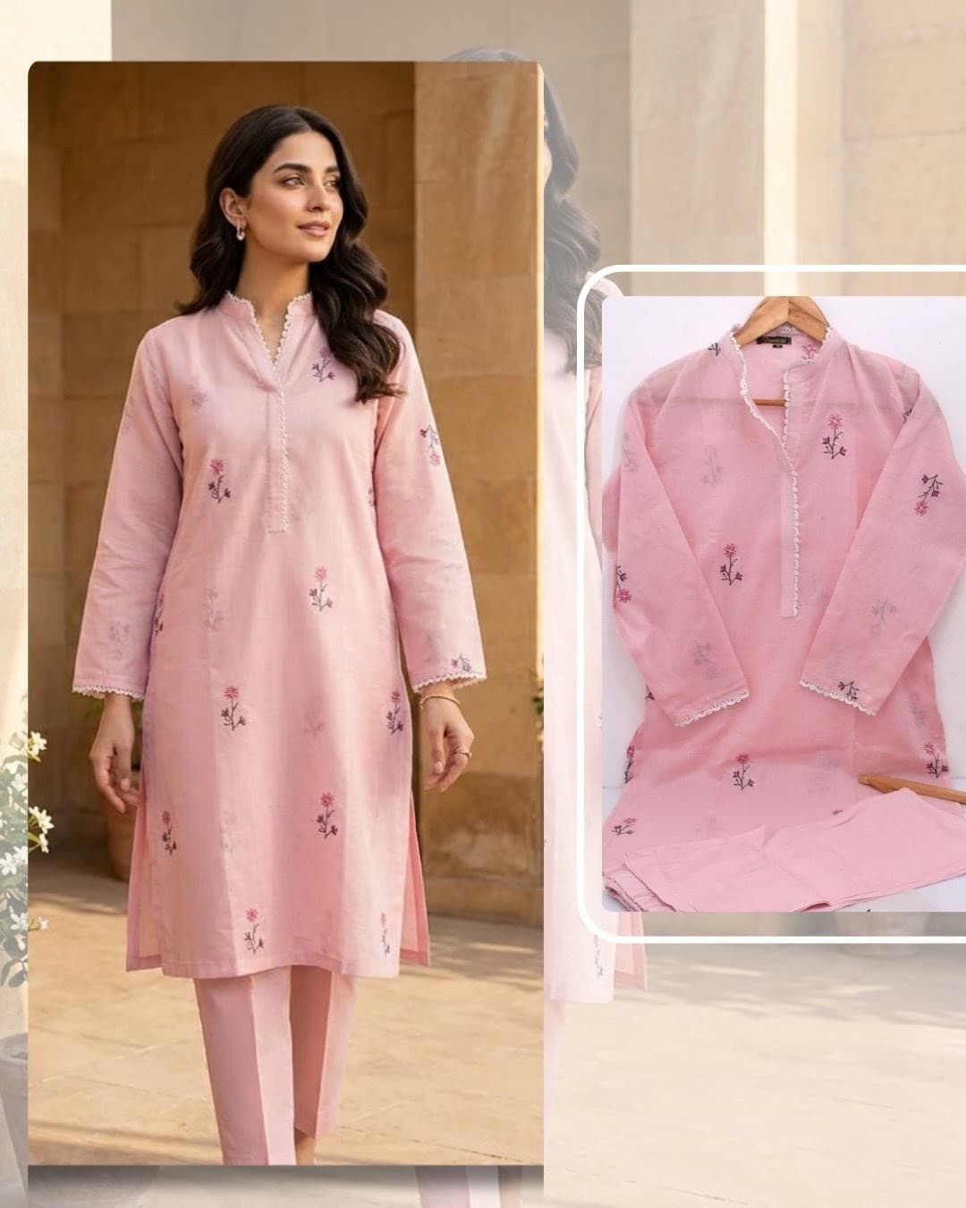 Bareeze Ready-to-Wear Embroidered Lawn 2PC - Pink