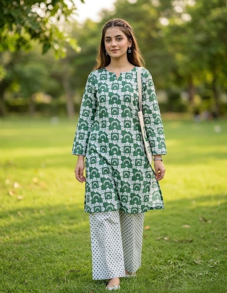 Orient 14 August Flag Geo Block 2pc Lawn Suit