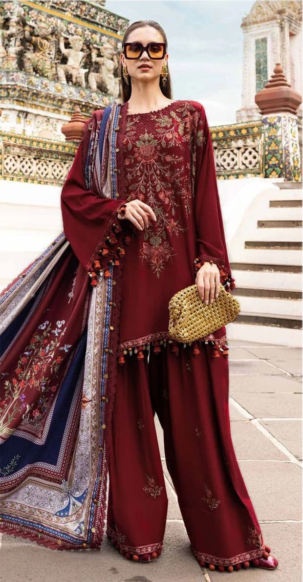 Heavy Multi-Head Embroidered Lawn - MARIA.B.