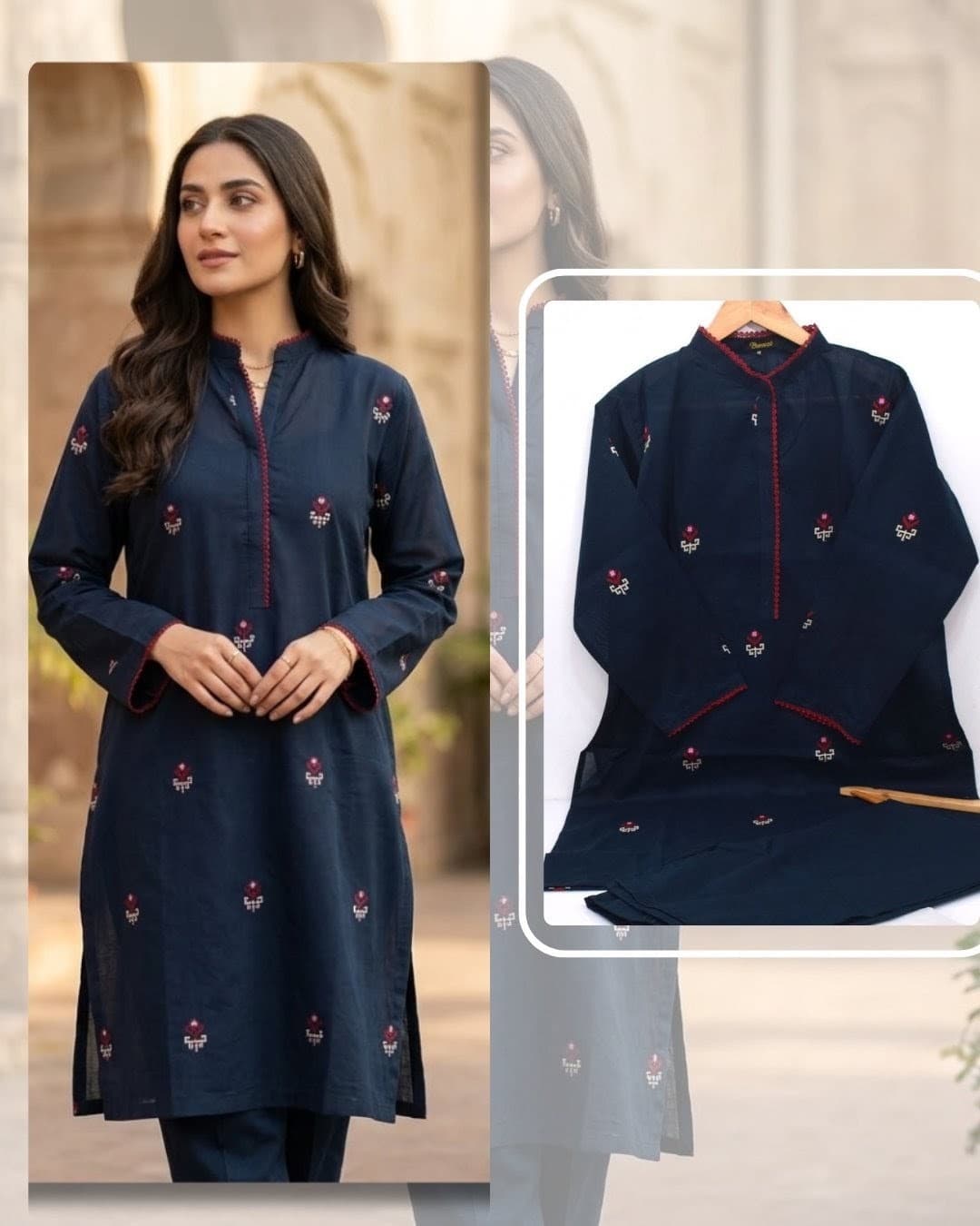 Bareeze Ready-to-Wear Embroidered Lawn 2PC - Navy Blue