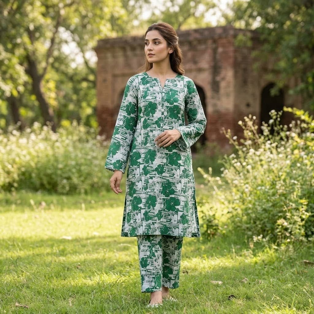 Saya Hibiscus Shamrock Lawn 2Pc Unstitched