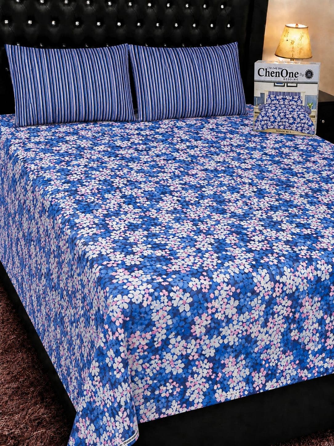 ChenOne Blue Flower Field Cotton Bedsheet Set