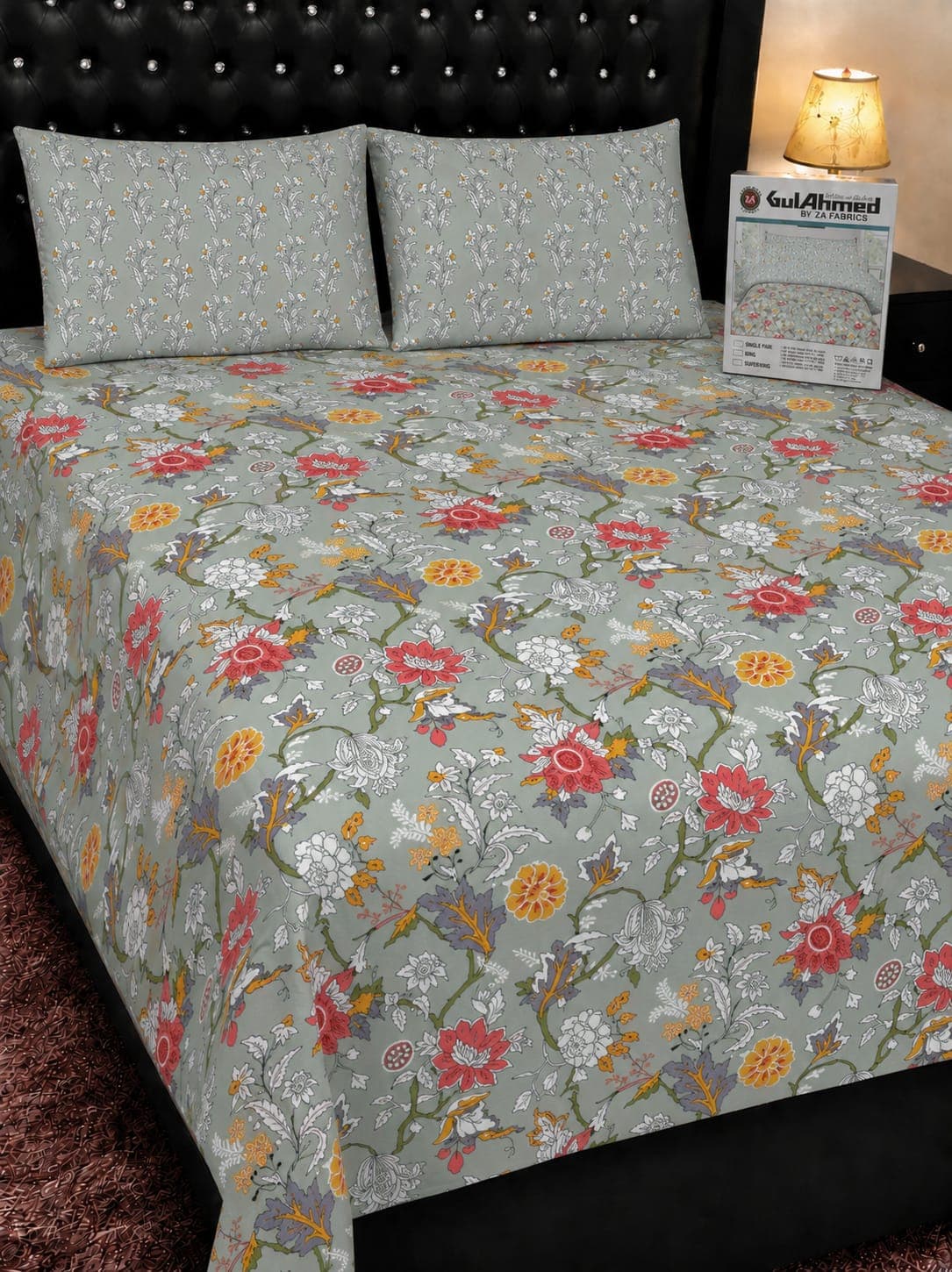 Gul Ahmed Sage Wildflower Cotton Bedsheet Set