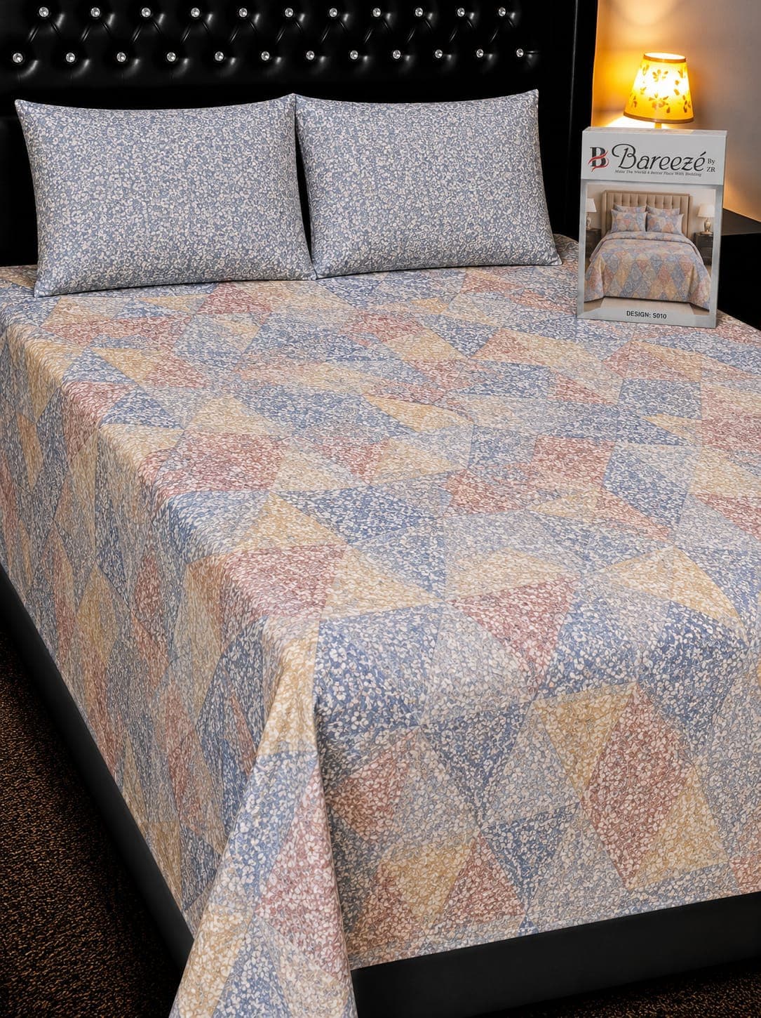 Bareeze Pastel Patchwork Cotton Bedsheet Set